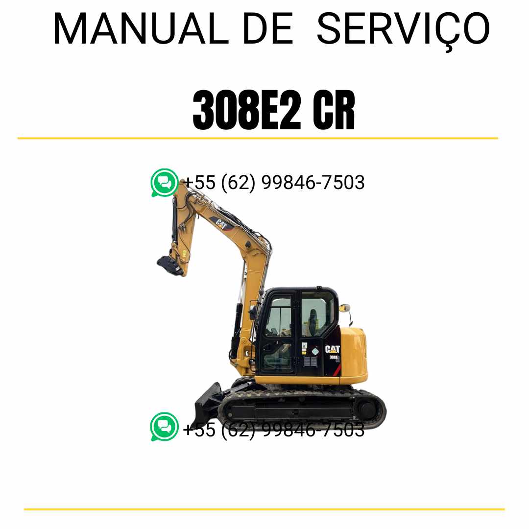 Manual de serviço Caterpillar 308E2 CR em PDF para mini escavadeira hidráulica, idioma português