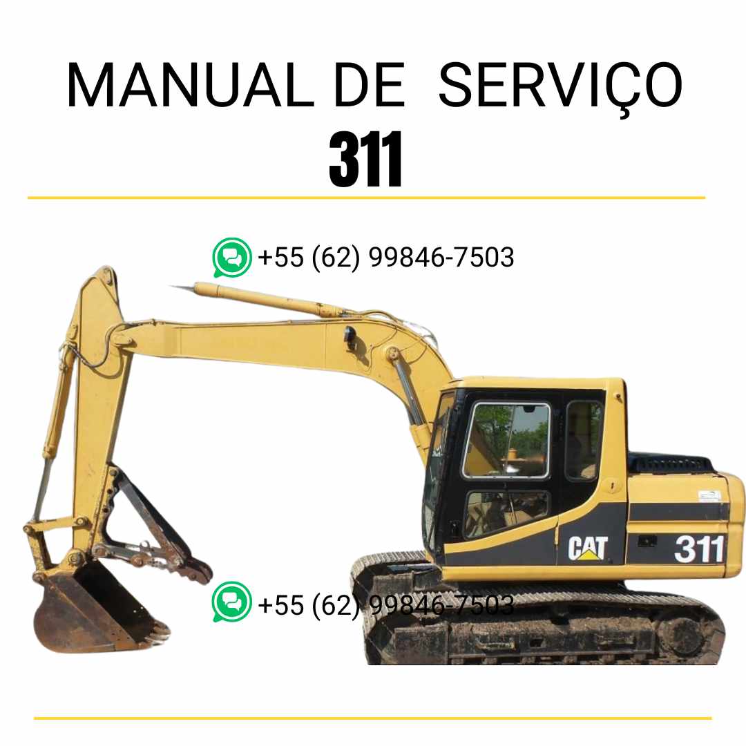 Manual de serviço Caterpillar 311 em PDF para escavadora, idioma português