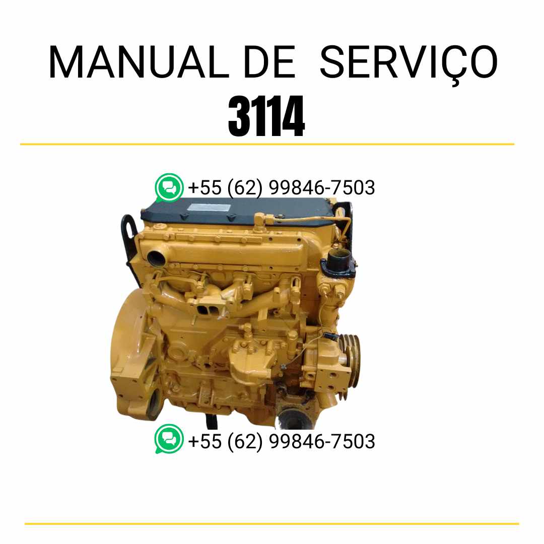 Manual de serviço em PDF do motor Caterpillar 3114 com guia completo de manutenção preventiva, ilustrações técnicas e instruções de reparo