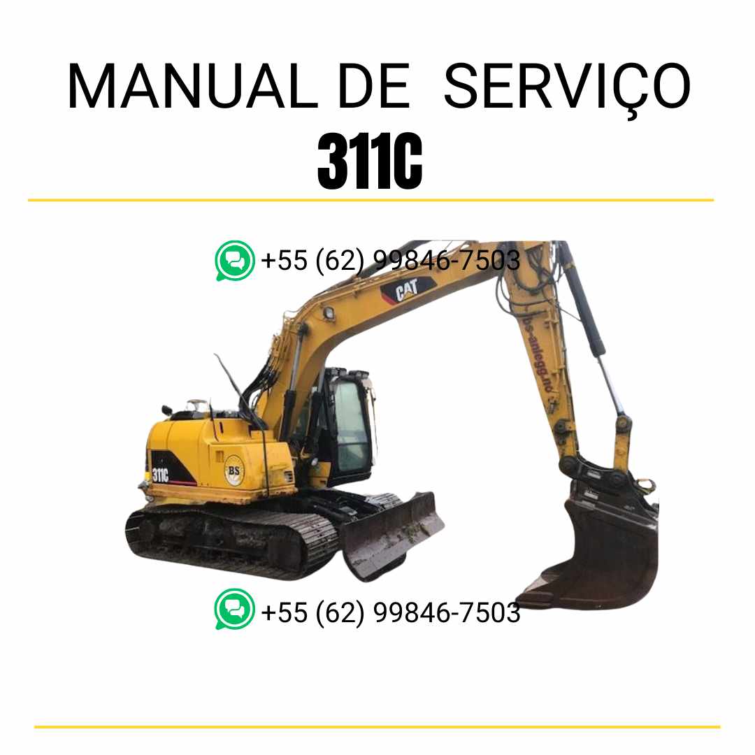 Manual de serviço Caterpillar 311C em PDF para escavadora, idioma português