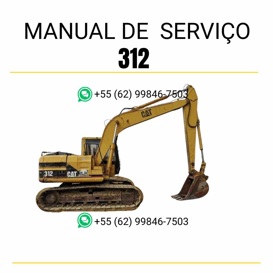 Manual de serviço Caterpillar 312 em PDF para escavadora, idioma português