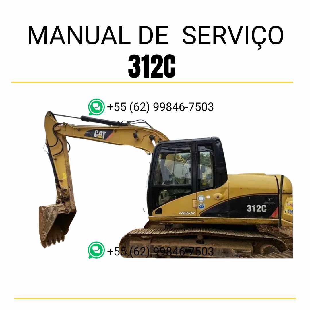 Manual de serviço Caterpillar 312C em PDF para escavadora, idioma português