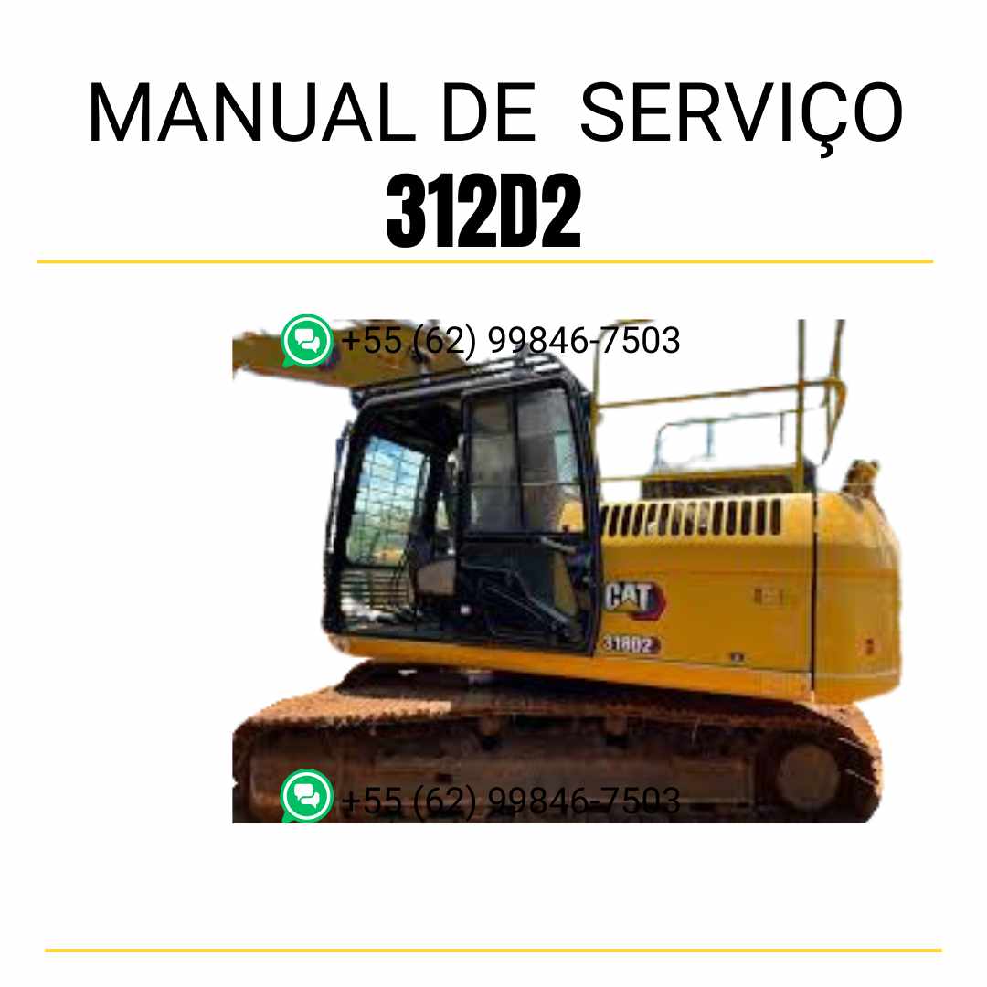 Manual de serviço Caterpillar 312D2 em PDF para escavadora, idioma português