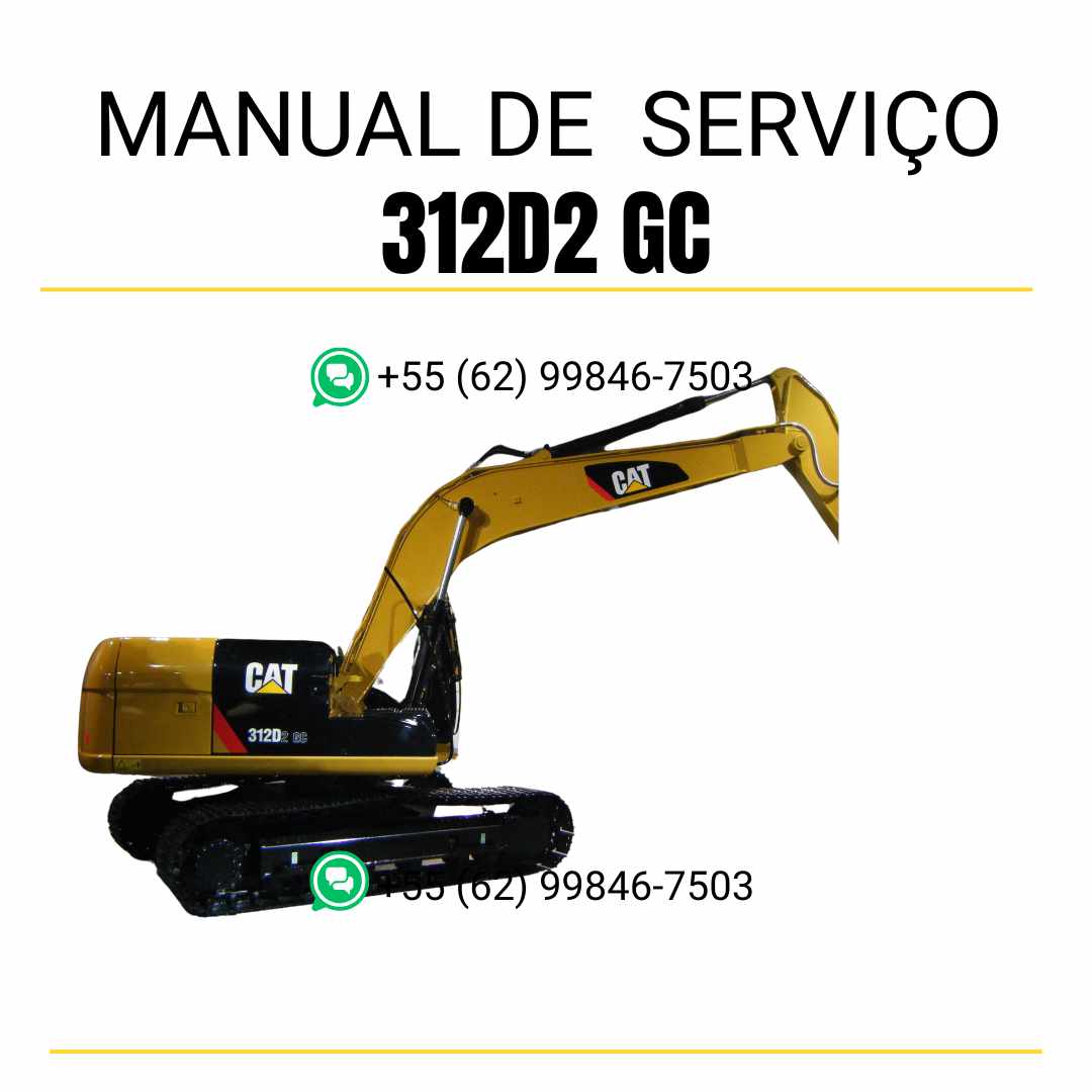 Manual de serviço Caterpillar 312D2 GC para escavadora em PDF, idioma português