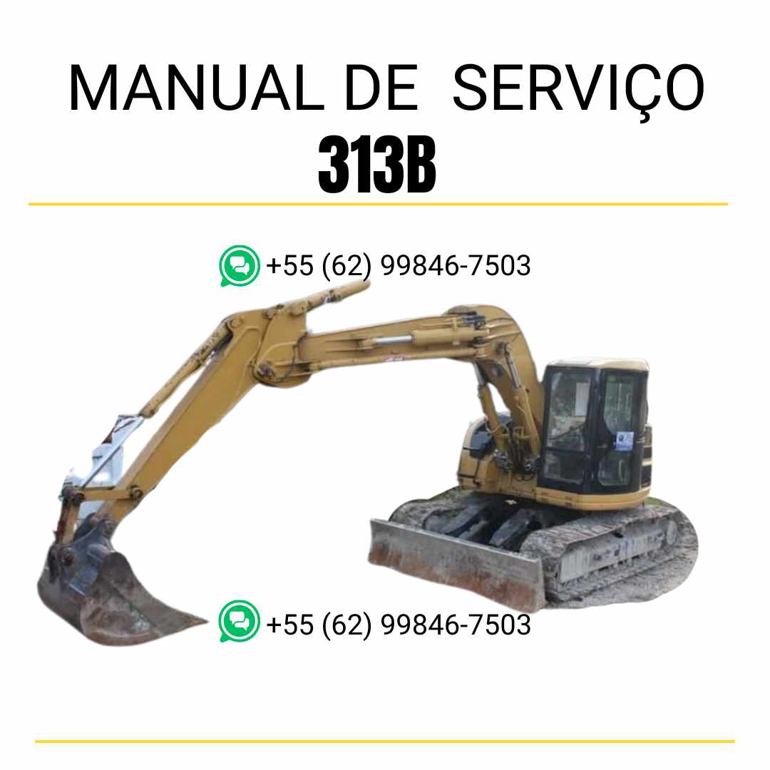 Manual de serviço Caterpillar 313B para escavadora em PDF, idioma português