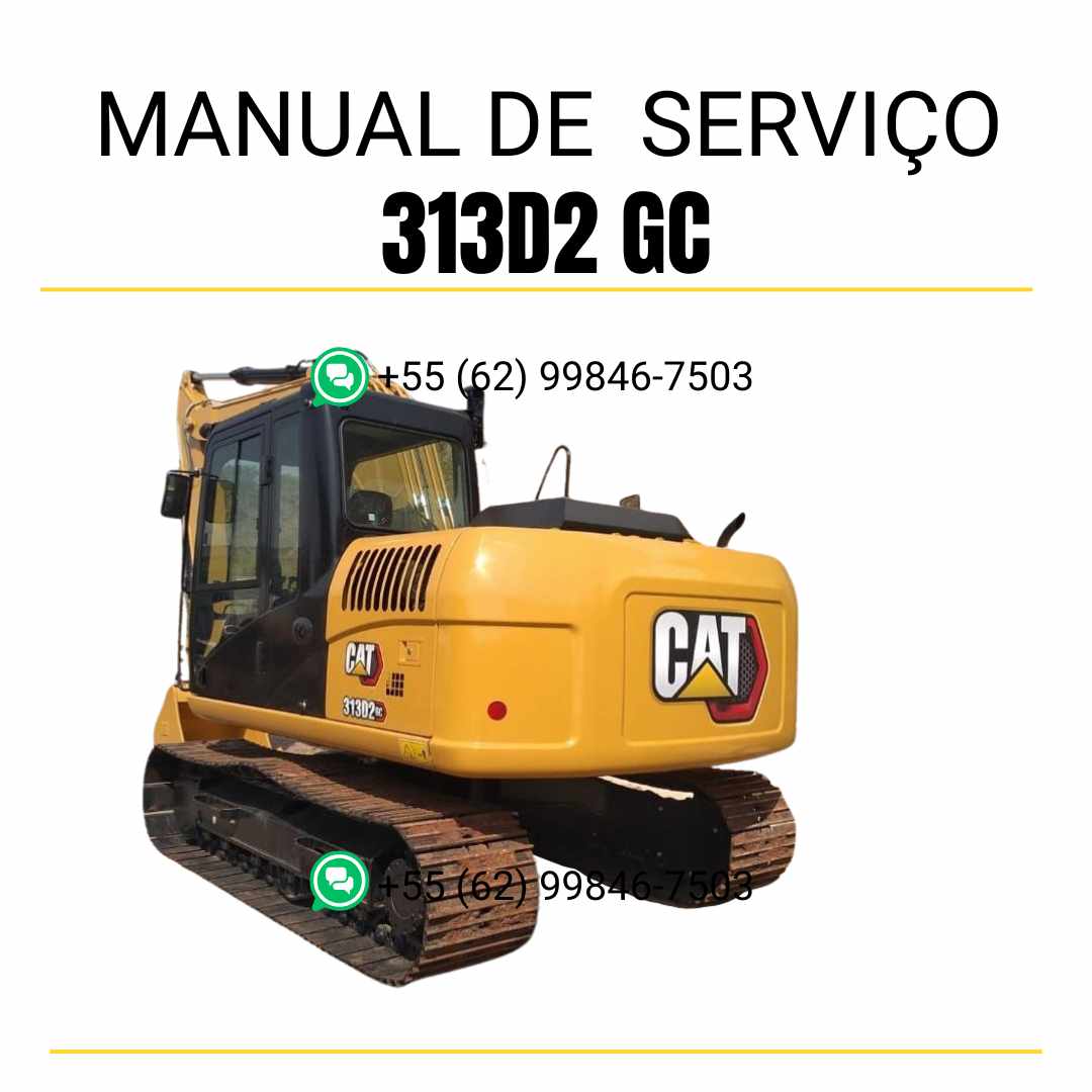 Manual de serviço Caterpillar 313D2 GC para escavadora em PDF, idioma português