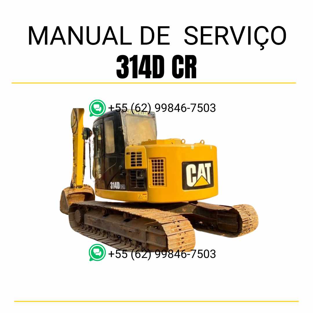 Manual de serviço Caterpillar 314D CR para escavadora em PDF, idioma português