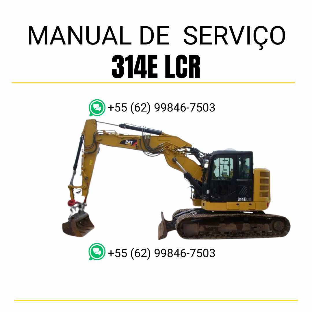 Manual de serviço Caterpillar 314E LCR para escavadora em PDF, idioma português