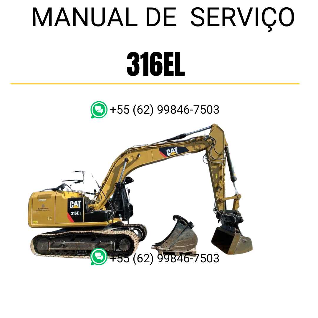 Manual de serviço Caterpillar 316EL para escavadora em PDF, idioma português