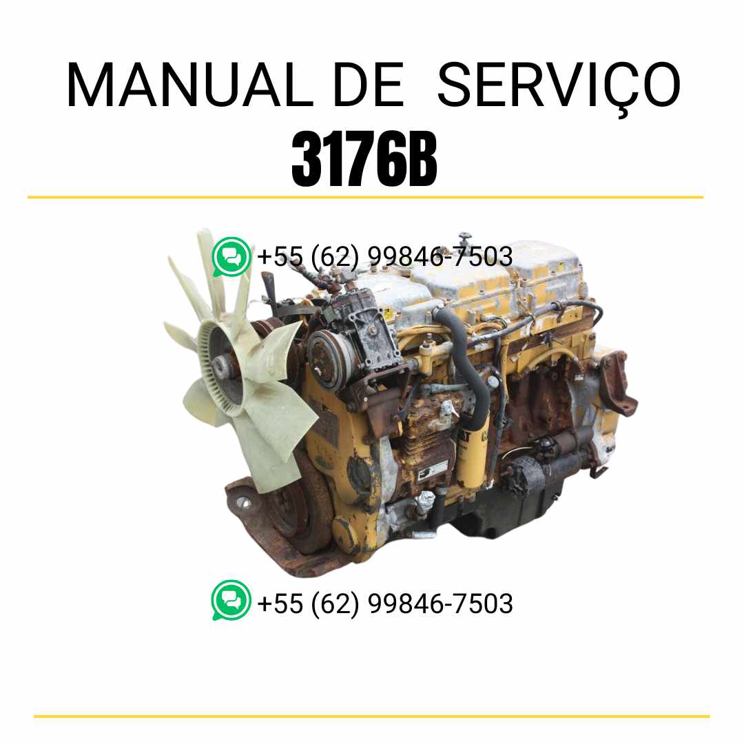 Manual de serviço em PDF do motor Caterpillar 3176B com guia técnico completo para manutenção preventiva, diagnóstico e reparos detalhados