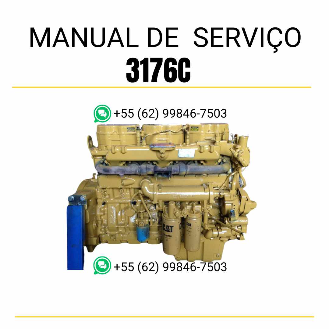 Manual de serviço do motor Caterpillar 3176C em PDF, guia técnico completo com instruções de reparo, ilustrações detalhadas e manutenção preventiva