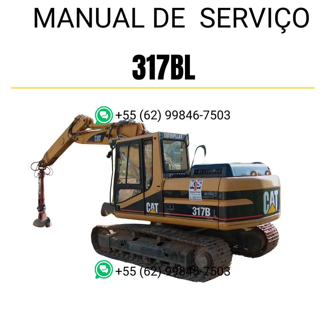 Manual de serviço Caterpillar 317BL para escavadora em PDF, idioma português