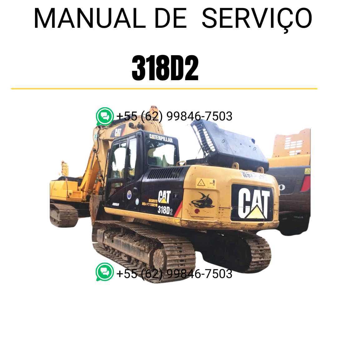 Manual de serviço Caterpillar 318D2 para escavadora em PDF, idioma português