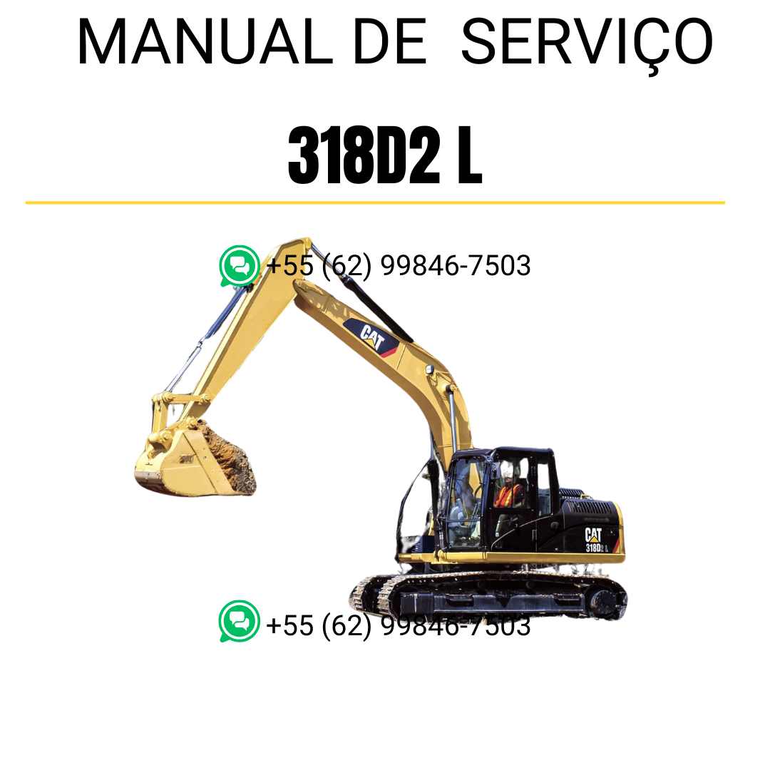Manual de serviço Caterpillar 318D2 L para escavadora em PDF, idioma português
