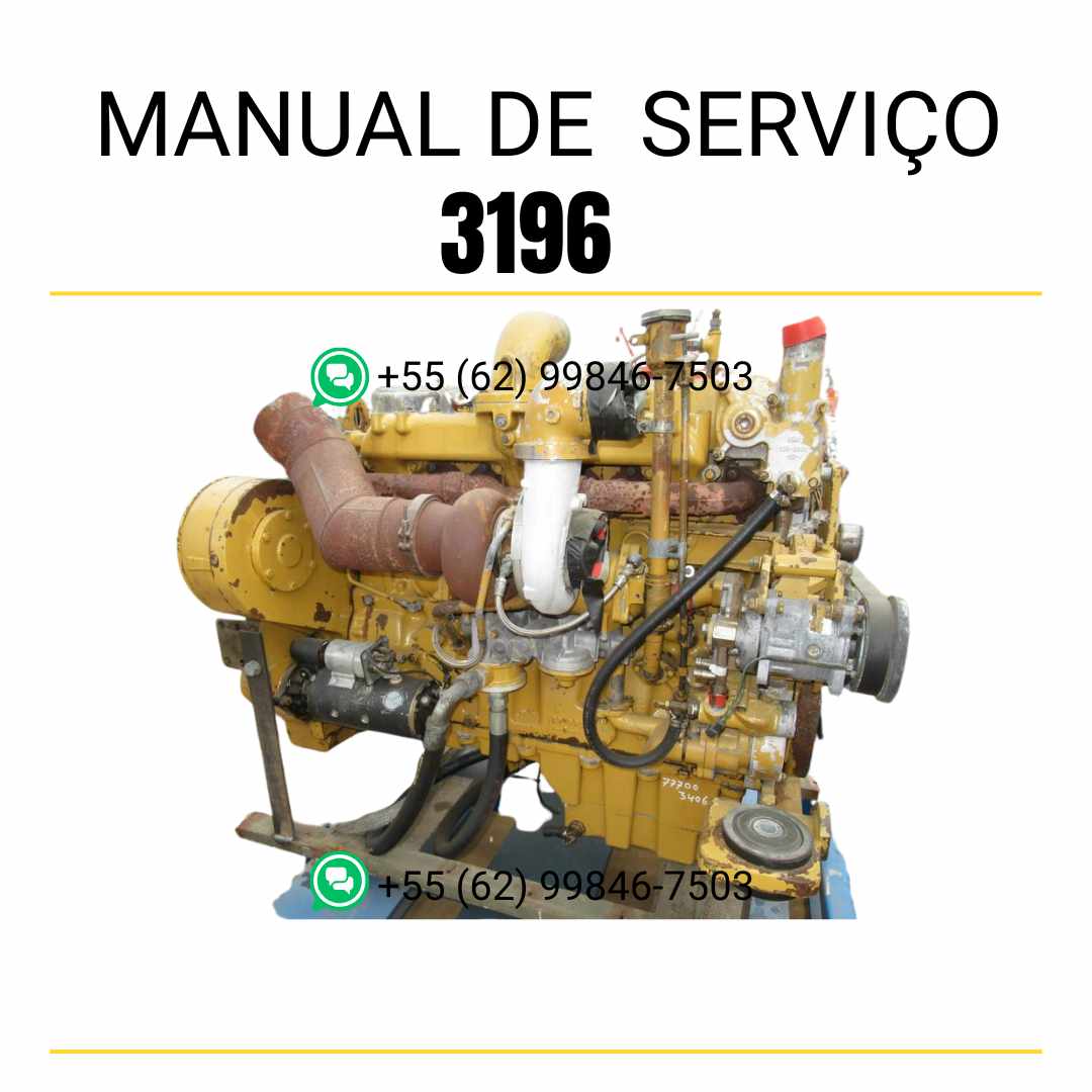 Manual de serviço Caterpillar motor 3196 em PDF, guia completo de manutenção e reparo para máquinas pesadas