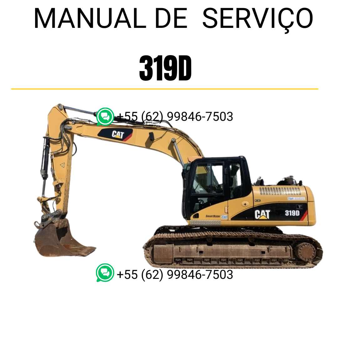 Manual de serviço Caterpillar 319D para escavadora, PDF em português, completo para manutenção e operação