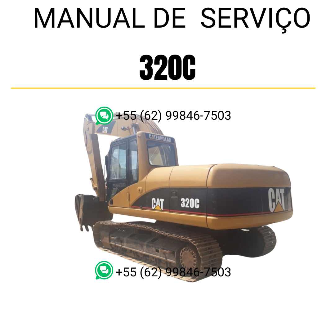 Manual de serviço Caterpillar 320C para escavadora, em português, PDF com orientações detalhadas para manutenção e reparos