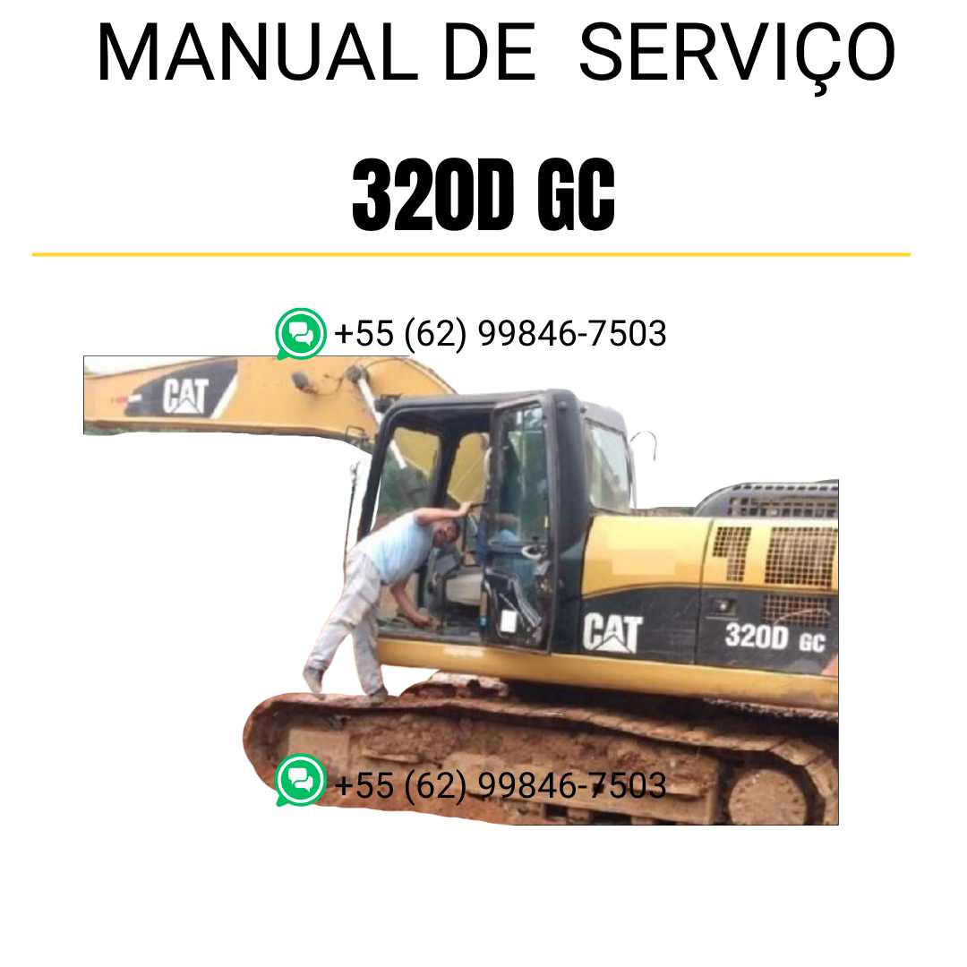 Manual de serviço Caterpillar 320D GC para escavadora, em português, PDF com instruções detalhadas para manutenção e reparos