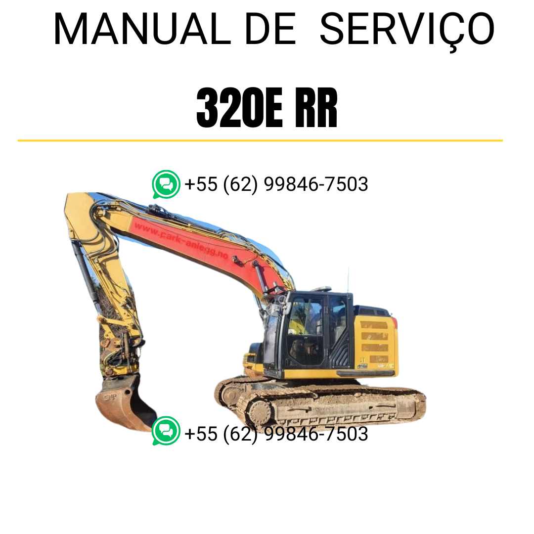 Manual de serviço Caterpillar 320E RR para escavadora, em português, PDF completo com orientações detalhadas de manutenção e reparos técnicos