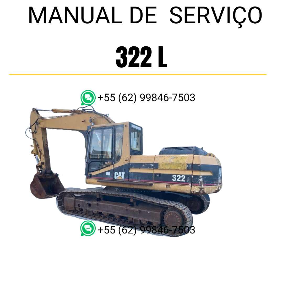 Manual de serviço Caterpillar 322 L para escavadora, em português, PDF completo com instruções técnicas de manutenção e reparos detalhados