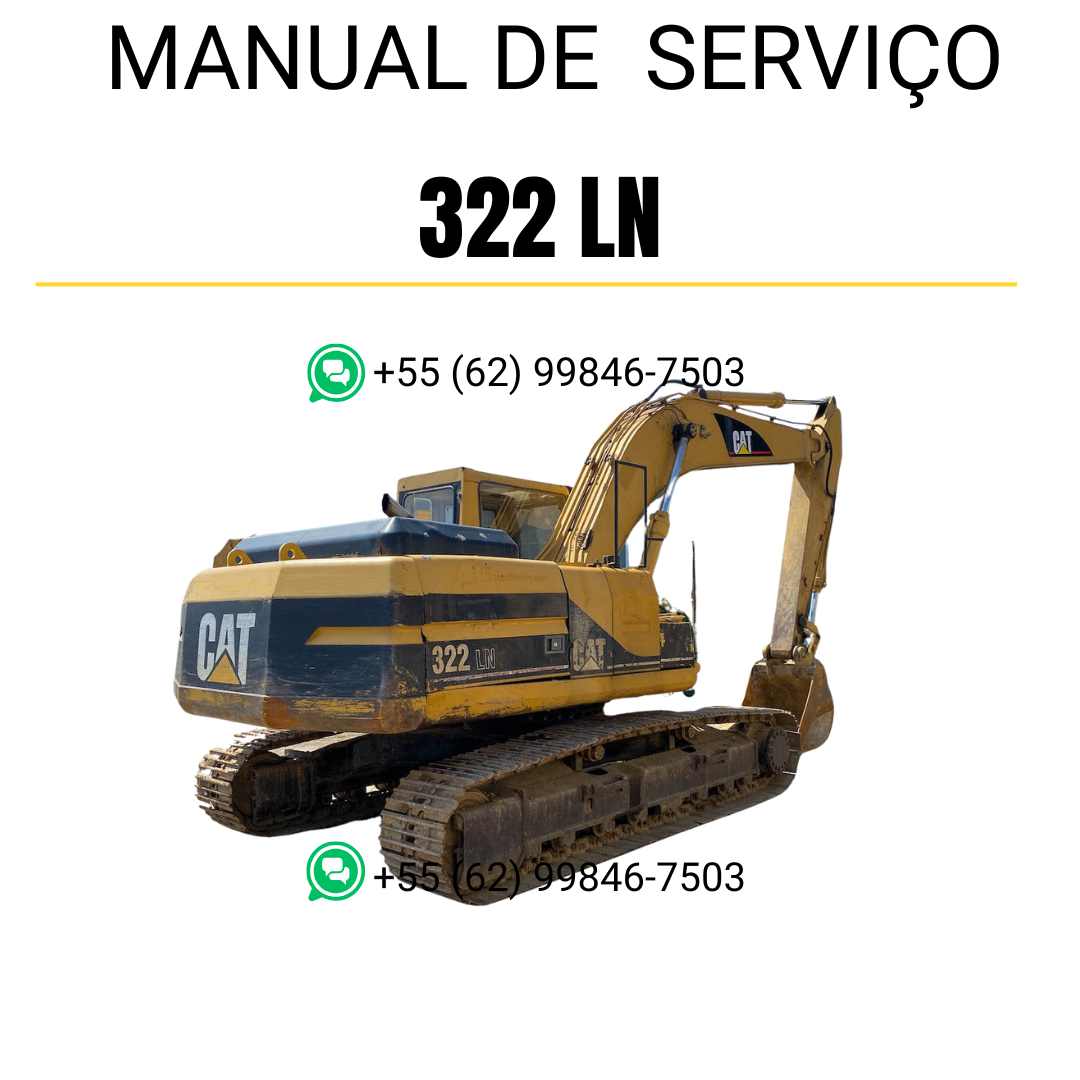 Manual de serviço Caterpillar 322 LN para escavadora, em português, PDF técnico completo com instruções detalhadas de manutenção e reparo