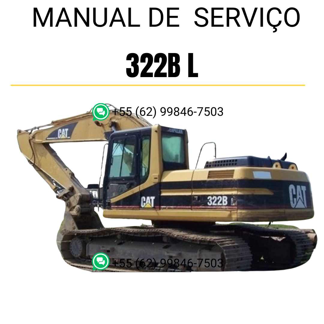 Manual de serviço Caterpillar 322B L para escavadora, em português, PDF completo com instruções técnicas detalhadas de manutenção e reparos