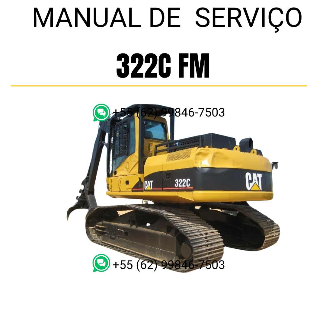 Manual de serviço Caterpillar 322C FM para escavadora, em português, PDF técnico completo com instruções detalhadas de manutenção e reparos