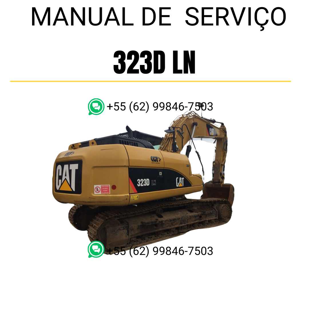 Manual de serviço Caterpillar 323D LN para escavadora, em português, PDF completo com instruções detalhadas de manutenção e reparos técnicos