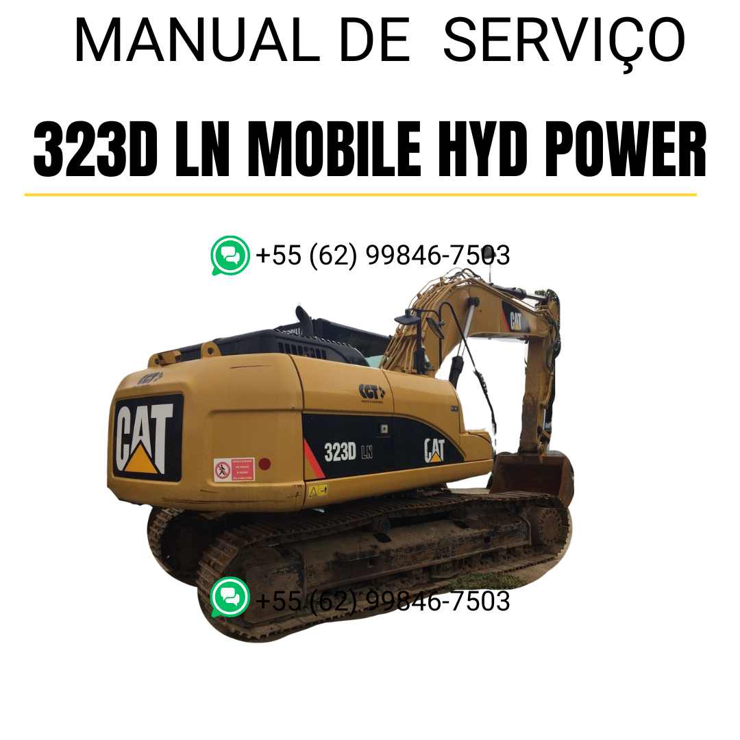 Manual de serviço Caterpillar 323D LN Mobile Hyd Power para escavadora, em português, PDF técnico completo com instruções de manutenção e reparos