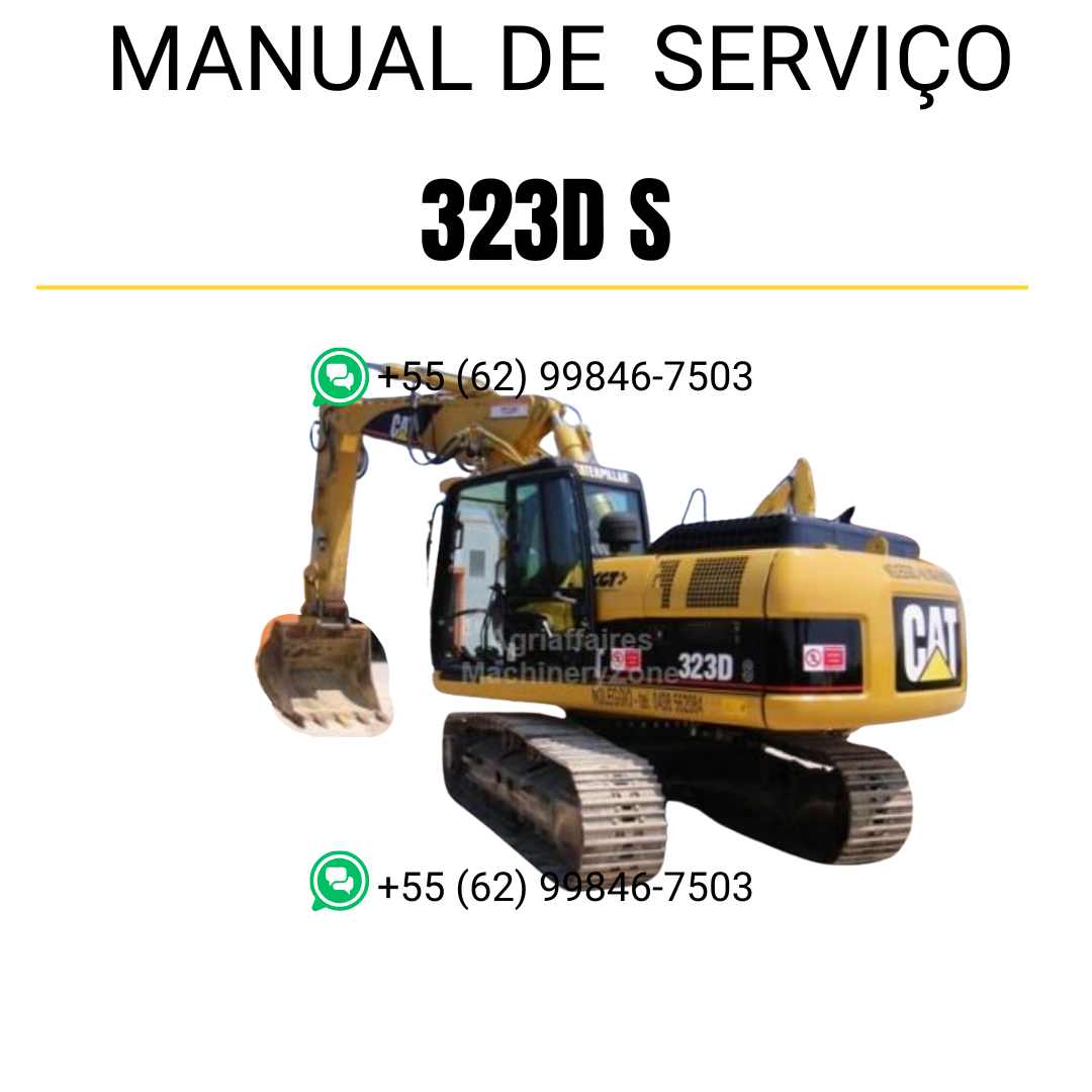 Manual de serviço Caterpillar 323D S para escavadora, em português, PDF completo com instruções detalhadas de manutenção e reparos técnicos