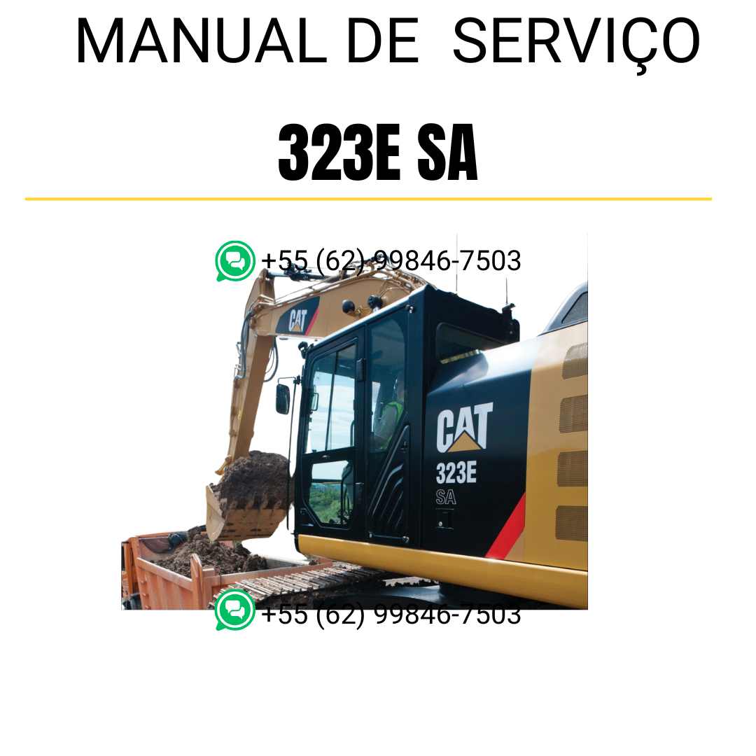 Manual de serviço Caterpillar 323E SA para escavadora, em português, PDF completo com orientações detalhadas de manutenção e reparos técnicos