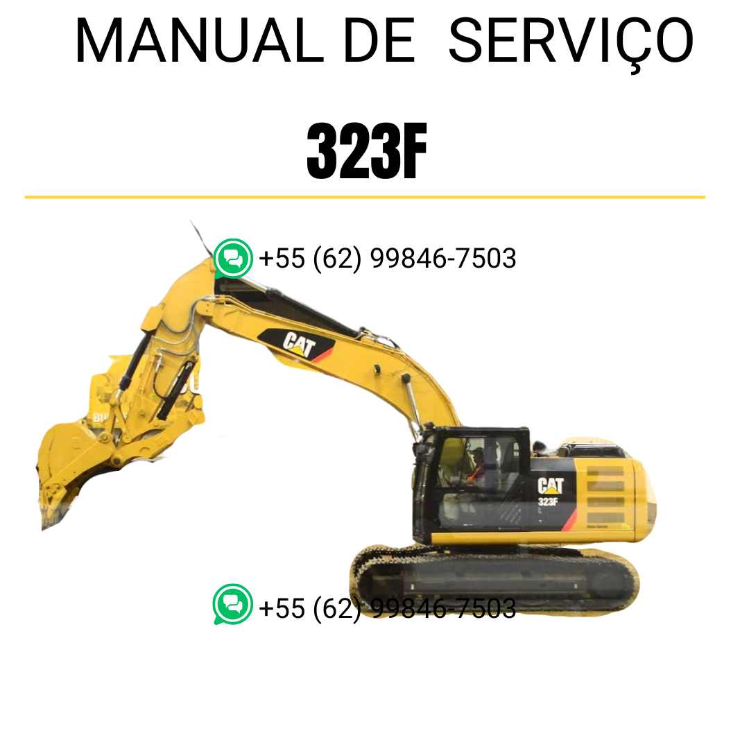 Manual de serviço Caterpillar 323F para escavadora, em português, PDF completo com instruções detalhadas de manutenção e reparos técnicos