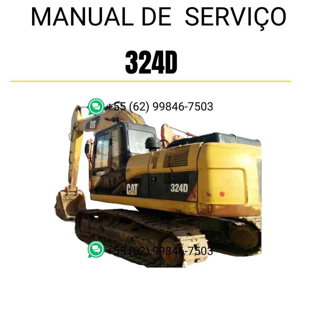 Manual de serviço Caterpillar 324D para escavadora, em português, PDF técnico completo com instruções detalhadas de manutenção e reparos