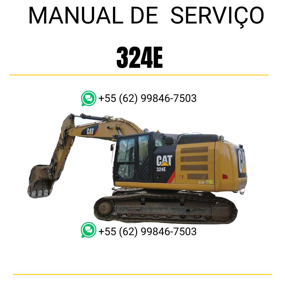Manual de serviço Caterpillar 324E para escavadora, em português, PDF técnico completo com instruções detalhadas de manutenção e reparos
