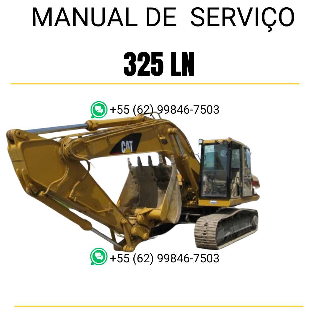 Manual de serviço Caterpillar 325 LN para escavadora, em português, PDF completo com instruções detalhadas de manutenção e reparo técnico
