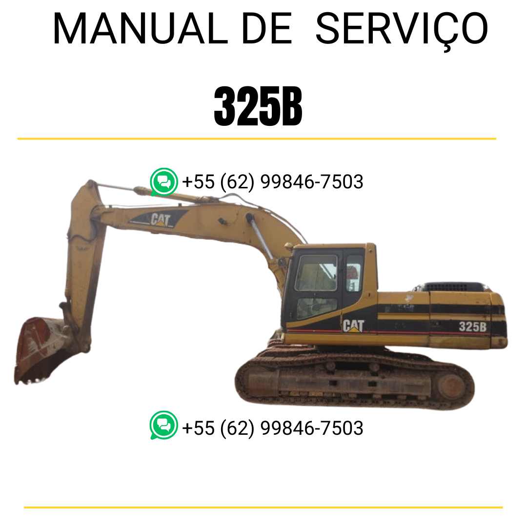 Manual de serviço Caterpillar 325B para escavadora, em português, PDF técnico completo com instruções detalhadas de manutenção e reparo