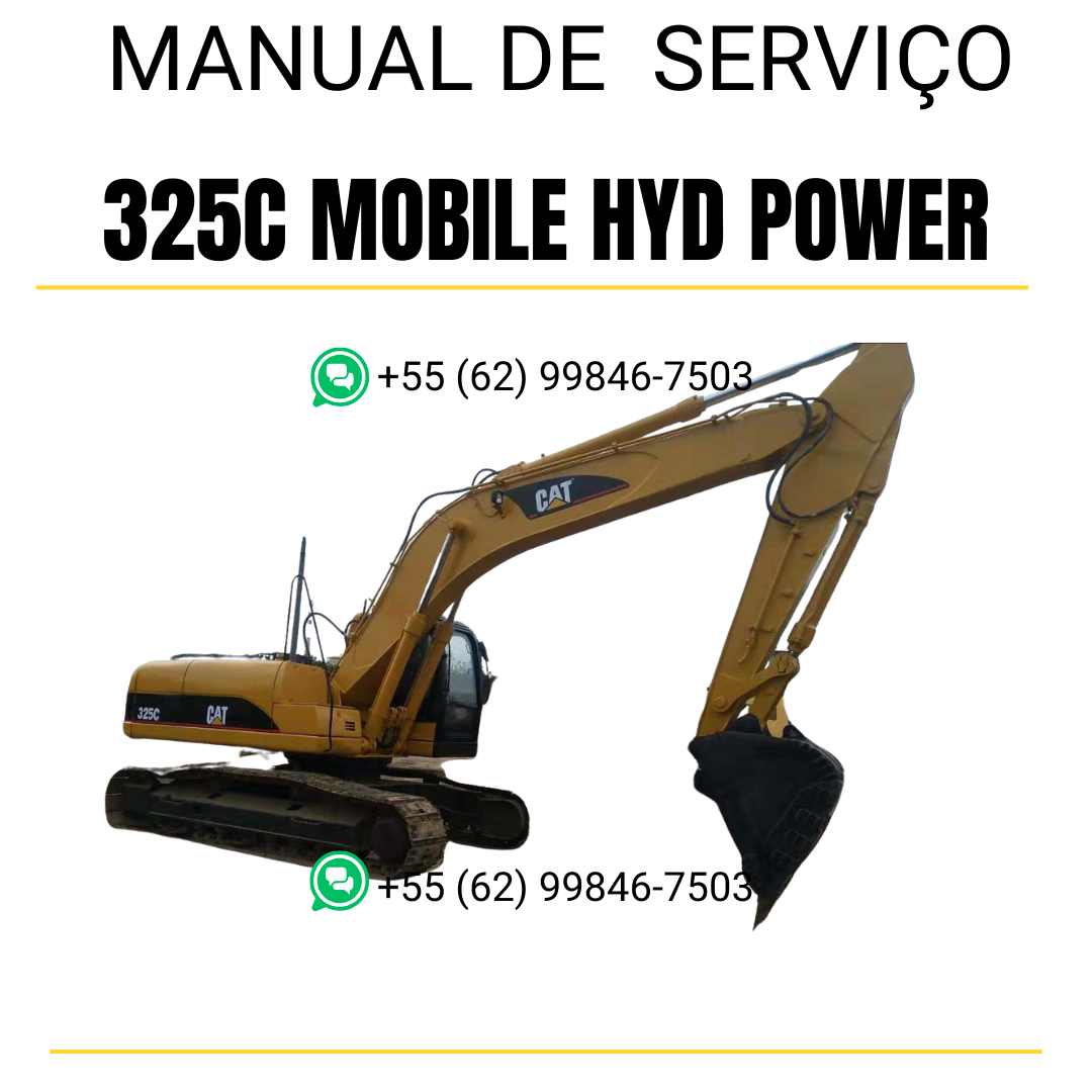 Manual de serviço Caterpillar 325C Mobile Hyd Power para escavadora, em português, PDF completo com instruções detalhadas de manutenção e reparos