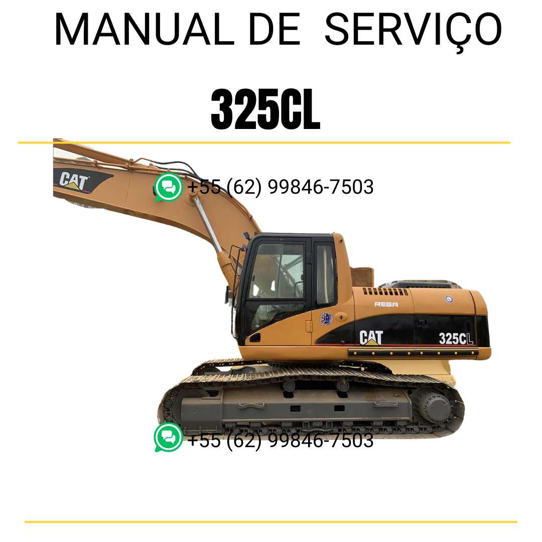Manual de serviço Caterpillar 325CL para escavadora, em português, PDF completo com instruções técnicas detalhadas de manutenção e reparo