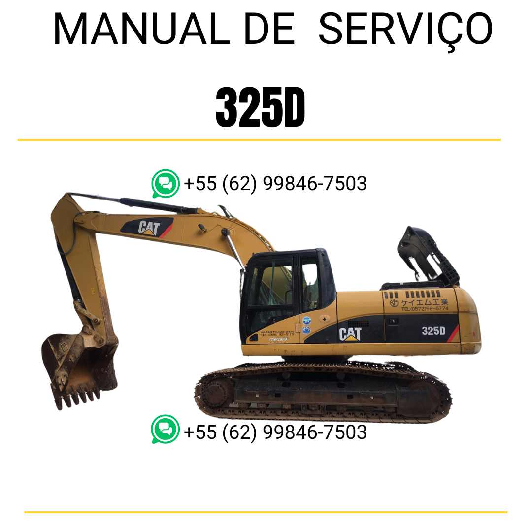 Manual de serviço Caterpillar 325D para escavadora, em português, PDF técnico completo com instruções detalhadas de manutenção e reparo