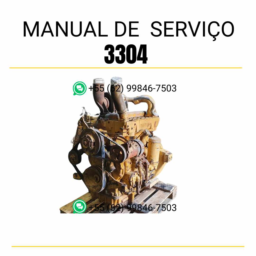 Manual de serviço em PDF do motor industrial Caterpillar 3304 para máquinas pesadas, guia técnico completo com instruções detalhadas de manutenção, diagnóstico e reparos
