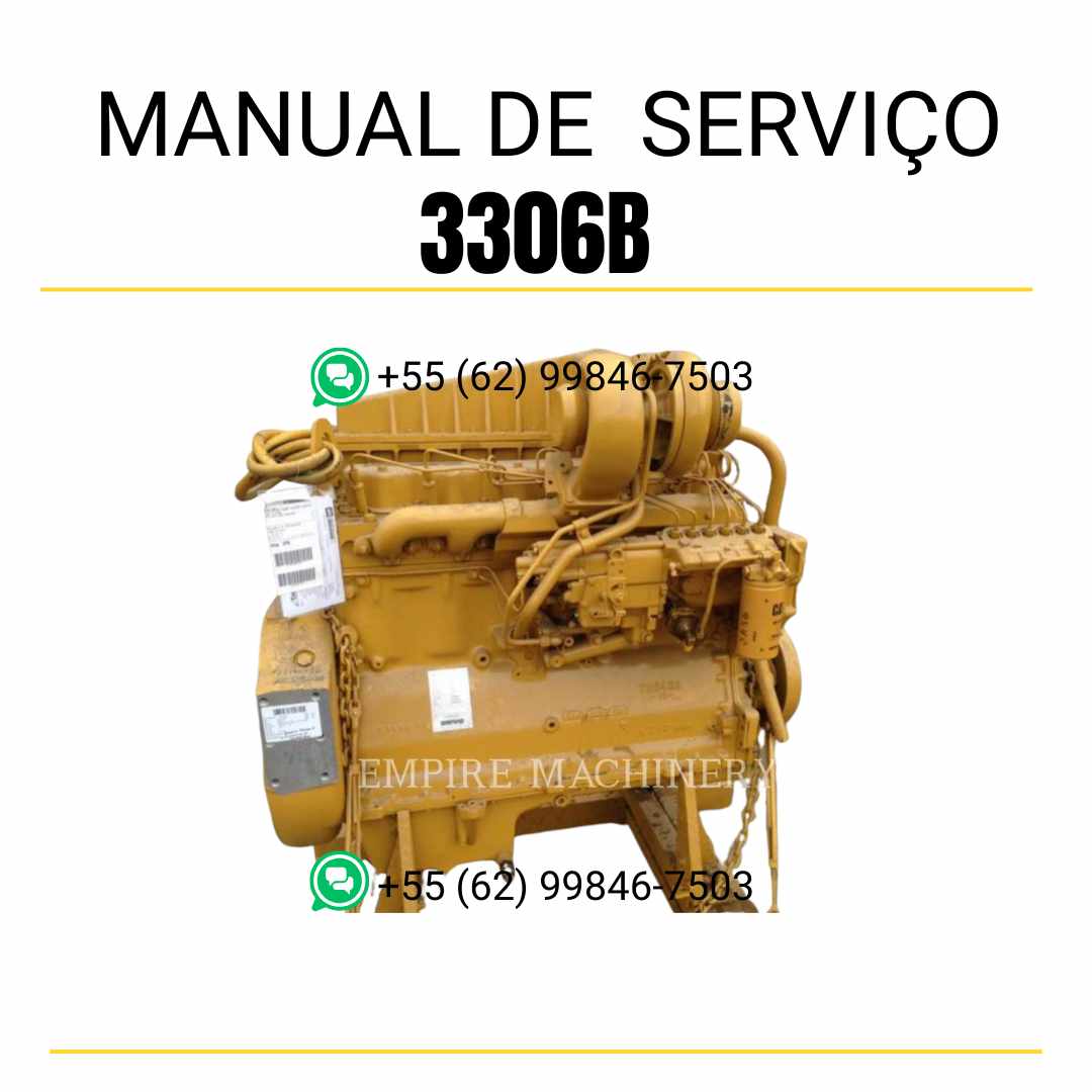 Manual de serviço em PDF do motor Caterpillar 3306B com instruções técnicas detalhadas para diagnóstico, manutenção e reparos completos