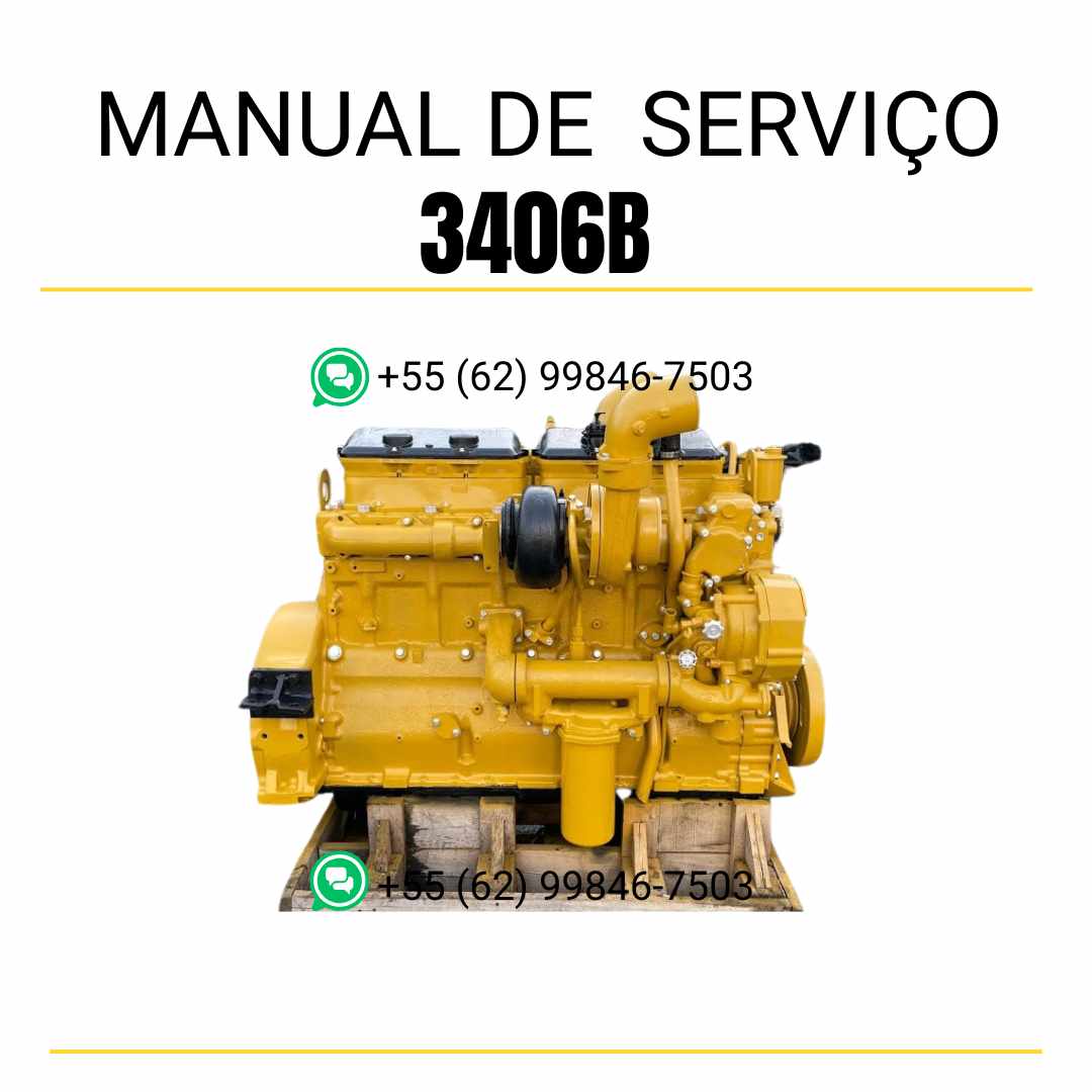 Manual de serviço em PDF do motor Caterpillar 3406B com guia técnico completo para manutenção preventiva, diagnósticos e reparos detalhados