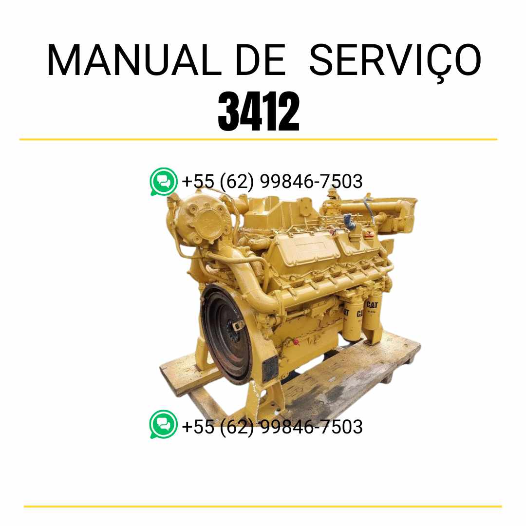 Manual de serviço Caterpillar motor 3412 em PDF, guia técnico detalhado com instruções de manutenção preventiva, reparos e ajustes completos