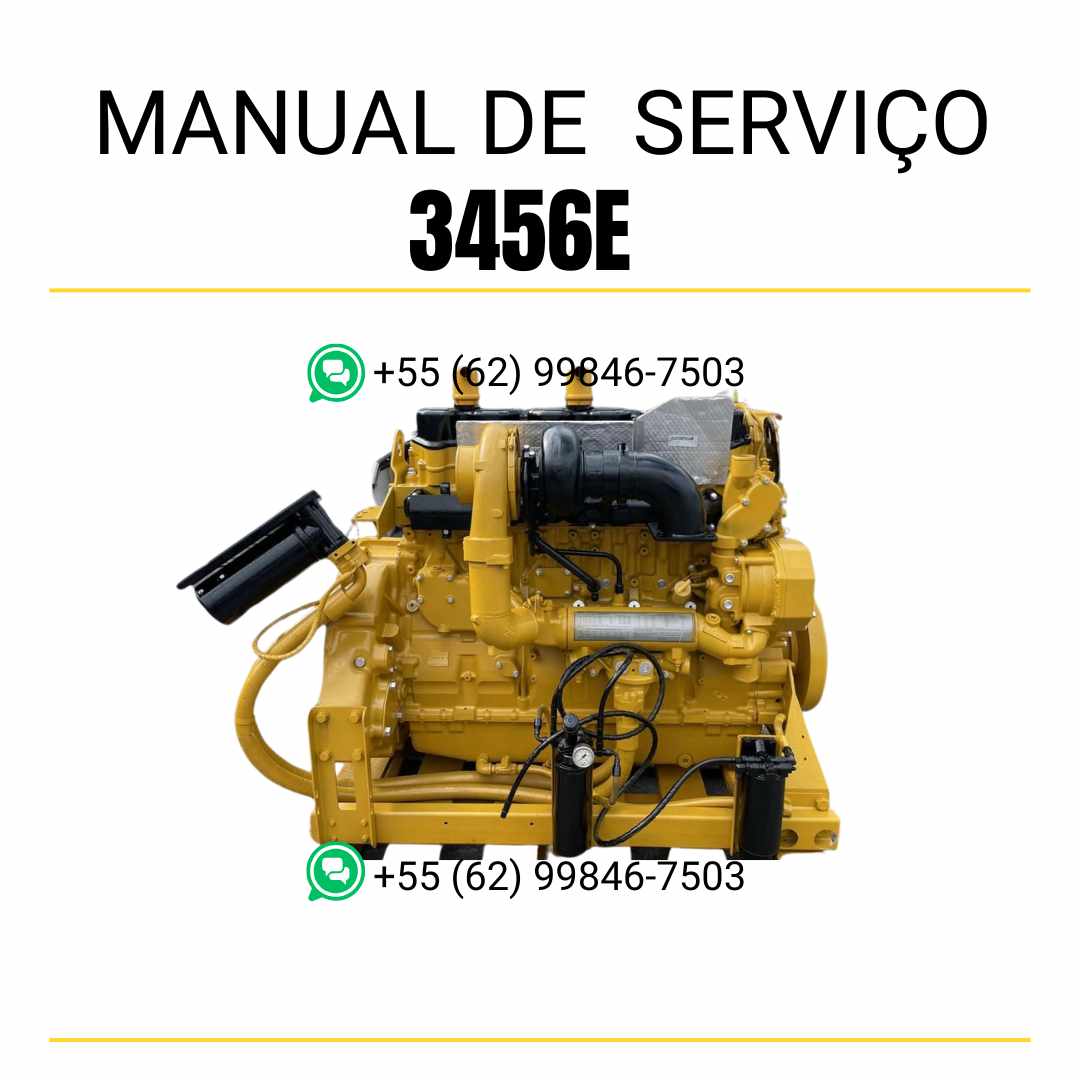 Manual de serviço do motor Caterpillar 3456E em PDF, guia técnico completo com instruções detalhadas de manutenção e reparo