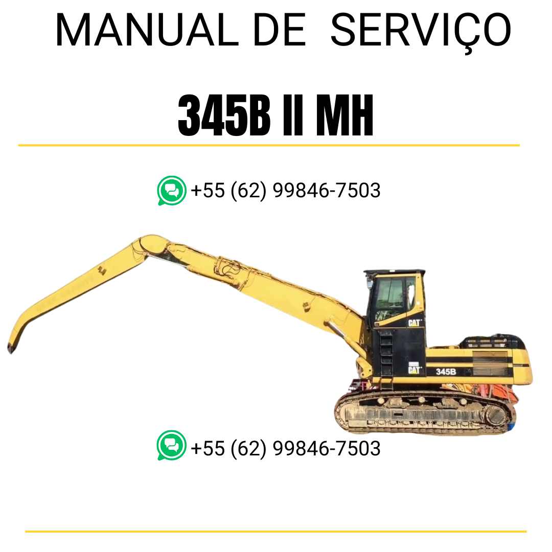 Manual de serviço Caterpillar 345B II MH escavadora em inglês em PDF com instruções detalhadas de manutenção e reparo