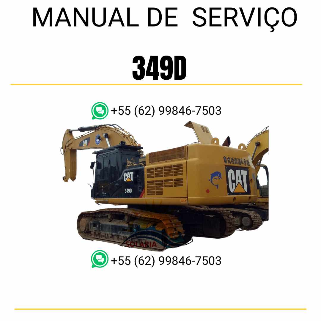 Manual de serviço Caterpillar 349D escavadora em inglês, PDF completo com instruções técnicas de manutenção e reparo