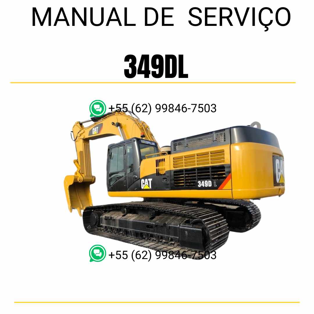 Manual de serviço Caterpillar 349DL para escavadora em inglês, PDF detalhado com instruções de manutenção e reparo