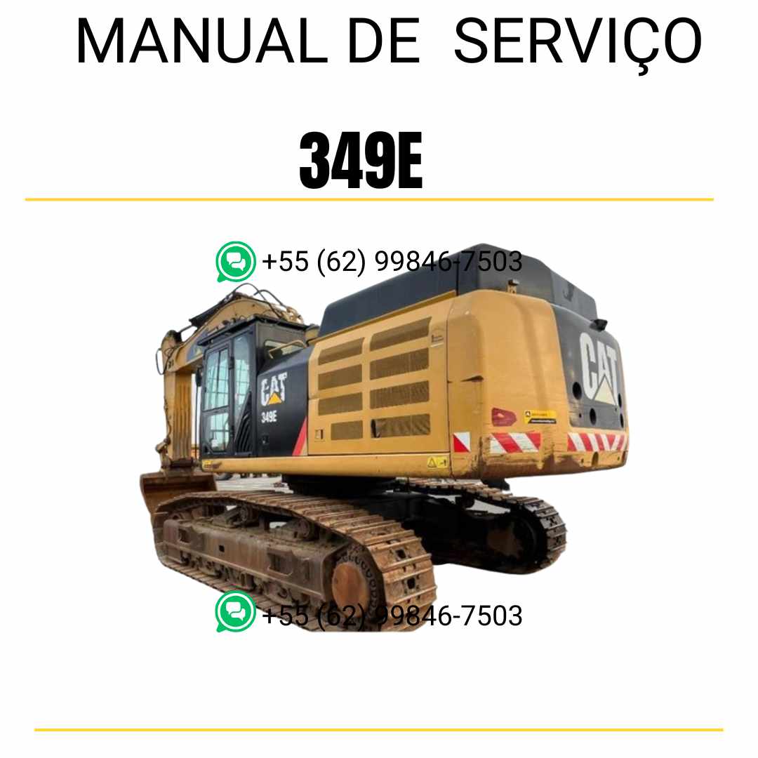 Manual de serviço Caterpillar 349E para escavadora, referência técnica completa em inglês em formato PDF