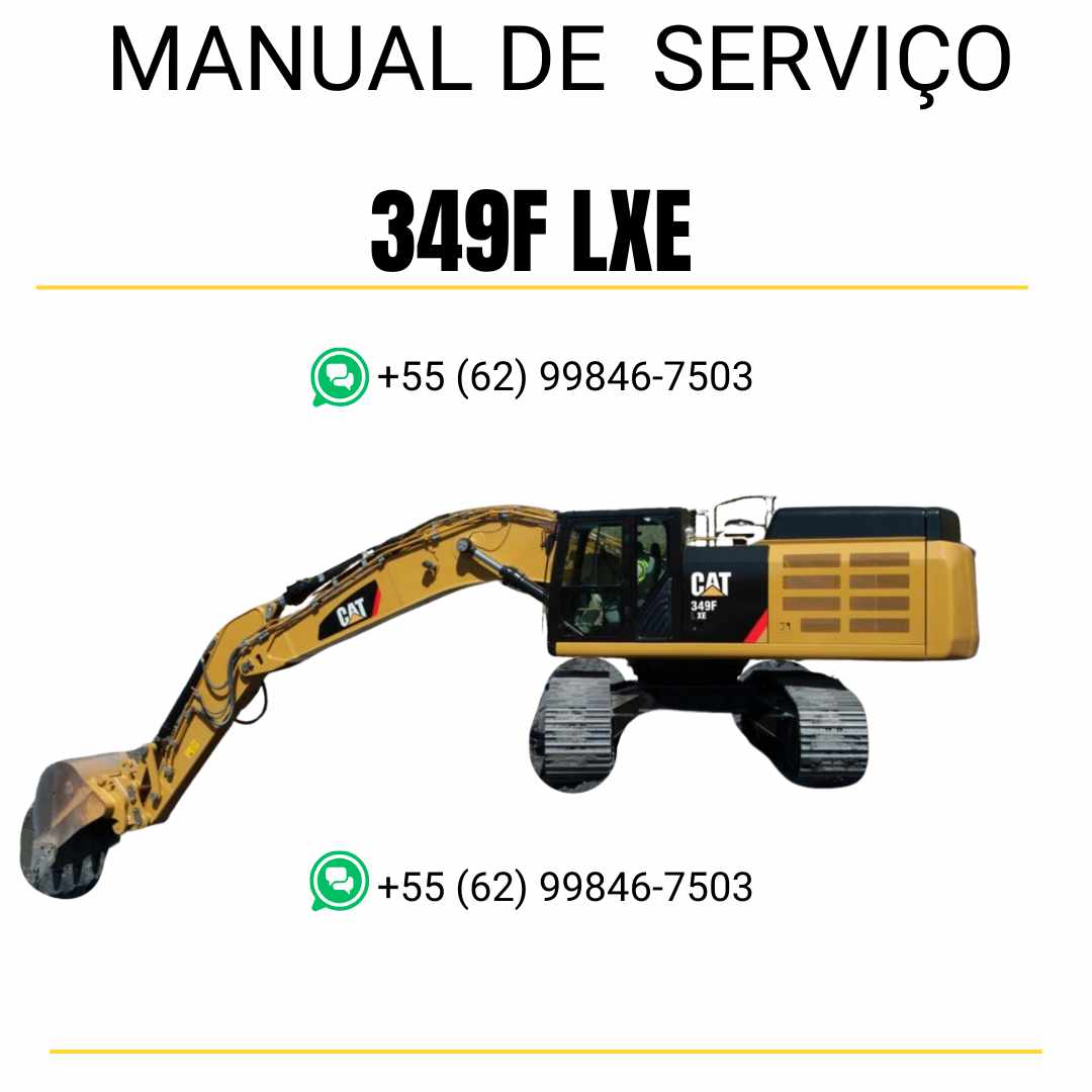 Manual de serviço Caterpillar 349F LXE para escavadora, instruções técnicas completas em inglês em PDF