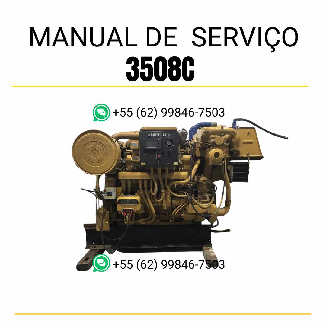 Manual de serviço em PDF do motor industrial Caterpillar 3508C para máquinas pesadas, guia técnico completo com instruções detalhadas de manutenção, reparos e diagnóstico